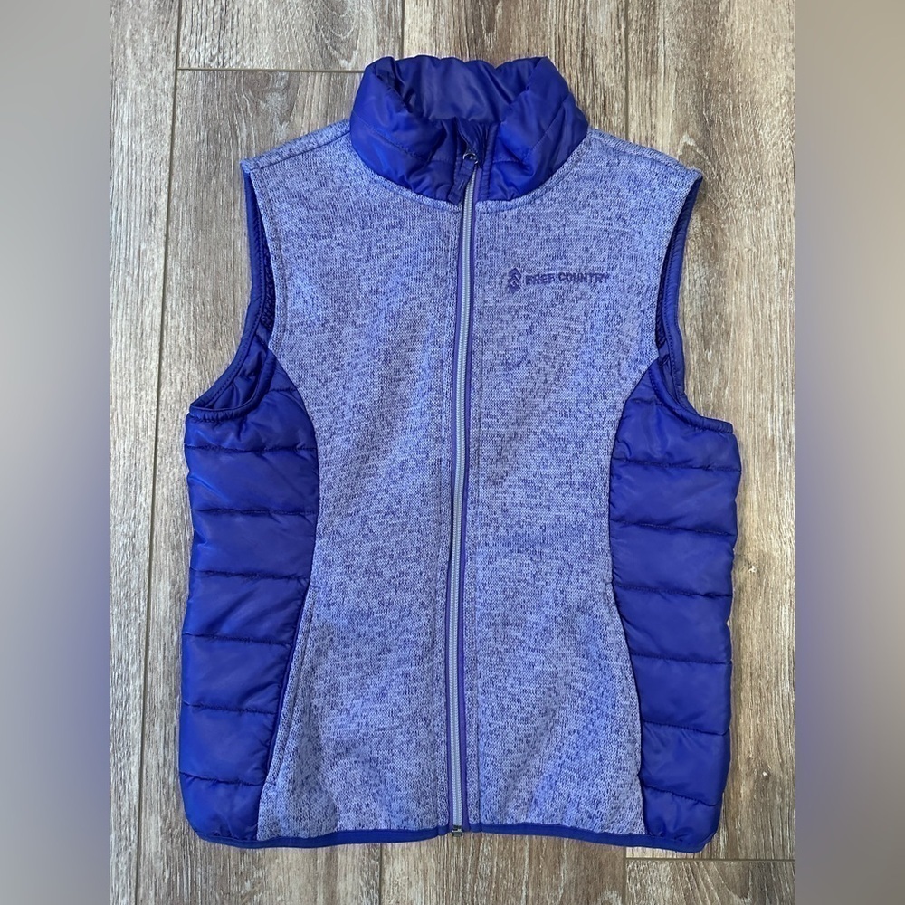 Free Country - Girl’s Purple Puffer/Knit Vest - Size M